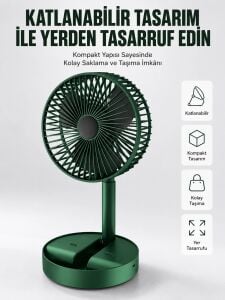 Katlanabilir USB Şarjlı Masaüstü Soğutucu Mini Fan Telefon Tutucu Yeni Nesil