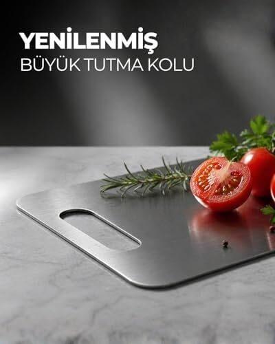 1,5 mm Paslanmaz 304 Kalite Çelik Kesme Tahtası, Bulaşık Makinesinde Yıkanabilir, Mutfak Için Metal Doğrama Tahtası,bıcak Dostu,özel Ayaklı,hijyenik ve DAYANIKLI,34X23 Cm,kolay Temizlenebilir.