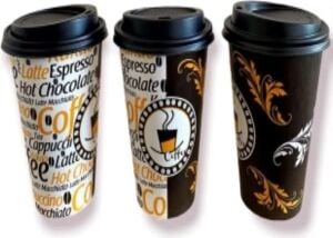 Aygün Excodi Cup -  12 Oz Siyah Kapaklı Karton Bardak - 300 ml - 100 Adet Kaliteli Kahve Bardağı, Sızdırmaz, El Yakmaz - Bej (Americano, Latte, Capuccino)