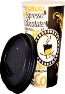 Aygün Excodi Cup -  12 Oz Siyah Kapaklı Karton Bardak - 300 ml - 100 Adet Kaliteli Kahve Bardağı, Sızdırmaz, El Yakmaz - Bej (Americano, Latte, Capuccino)