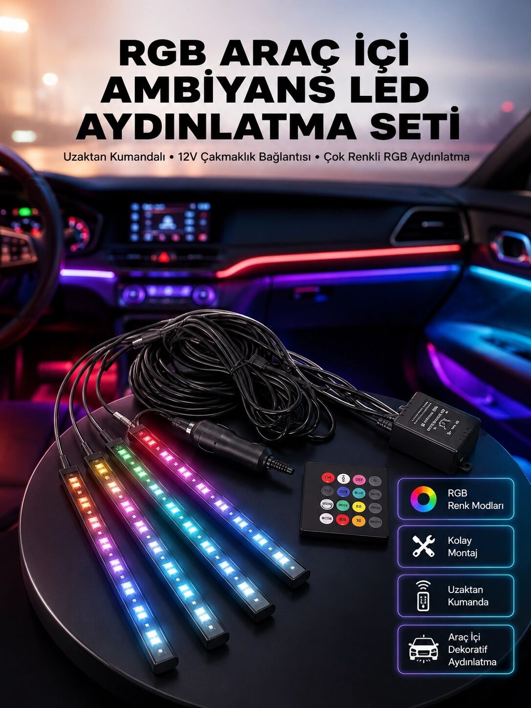 Yüksek Parlaklık Ayarlı Rgb LED Ekran Kayan Yazı ve Grafik Destekli Esnek Panel