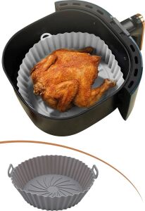 Renkli Isıya Dayanıklı Yıkanılabilir Silikon Fırın ve Airfryer Yuvarlak Model Pişirme Matı 20 cm
