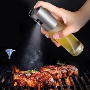 Sprey Yağlık Spreyli Cam Şişe Yağdanlık, Yağ, Sirke ve Limon Püskürtücü, 100 Ml, Asorti