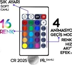 5 Metre Rgb LED Şerit Işık Seti – Uzaktan Kumandalı, Adaptör ve Kontrol Ünitesi Dahil, Renk Değiştiren Esnek Işık Bandı, Tv, Masa, Oda Dekorasyonu Için