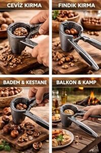 Döküm Metal Kuruyemiş Kıracağı, Ceviz ve Fındık Için Dayanıklı, Ergonomik Saplı, Kaymaz Yüzeyli, Çok Amaçlı Sert Kabuklu Kırıcı