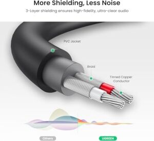 3.5mm Erkek - 2 Rca Dişi Jaklı Ses Kablosu Y Adaptörü Altın Kaplama Kulaklık Kablosu, 25CM, 10547