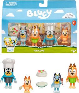 4'lü Oyuncak Figür Oyun Seti, Let's Play Chef Pavlova Küçük Çocuk Heykelcik Oyuncak Seti, Şef Aksesuarlı, 3-5 Yaş Çocuklar Için Poz Verilebilir Figürinler