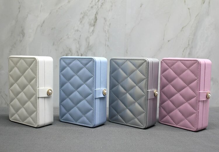 16X11 cm Deri Kaplamalı Makyaj ve Takı Kutusu