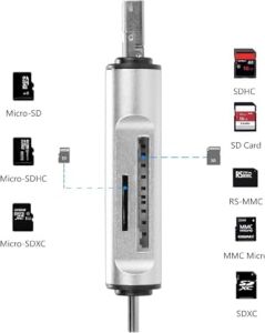 5848 Type C USB Kart Okuyucu Micro Sd Card Reader Çevirici Dönüştürücü Adaptör