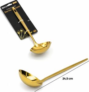 Metal Servis Kepçesi - Gold Renk - 24.5 cm