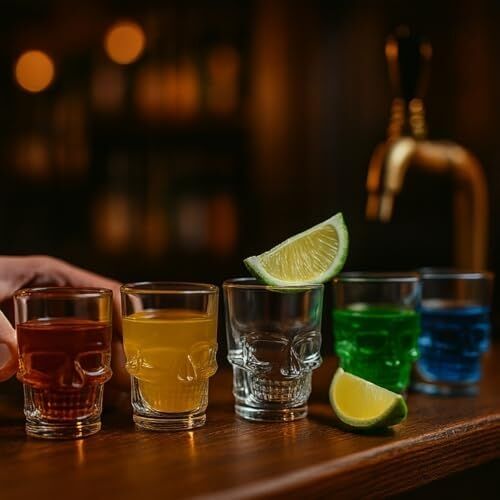 6’lı Tekila Bardağı Seti Kafatası Tasarımlı – 60 ml Şeffaf Cam, Şık ve Dayanıklı Shot Bardakları, Dekoratif ve Özel Sunumlar Için Ideal