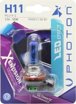 Ampul H11 12V 55W Xen Vision (Tekli Blister) (Beyaz Işık) 6000K Pht PH5511 Dv B1