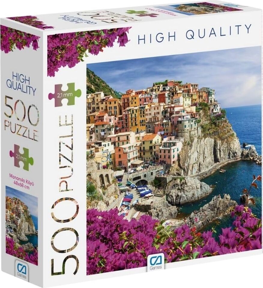 Manarola Köyü 500 Parça 2,2mm Kalınlık 33X48CM Profesyonel Hobi Puzzle Yapboz Serisi