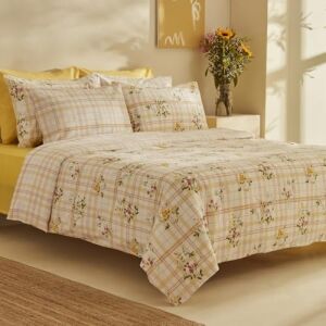 Home MINELLA%100 Pamuk, Soft Touch Çift Kişilik Nevresim Takımı, Sarı