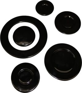 Cook-Lab 6 Parça Universal Fırın Ocak Bek Kapak Takımı ve Wok Kapak Siyah Metal - Türkiye Menşeili Dayanıklı Parlak Siyah Kaplama