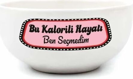 Bu Kalorili Hayatı Ben Seçmedim Krem Seramik Kase - Hediye Seramik Kase