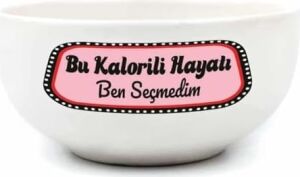 Bu Kalorili Hayatı Ben Seçmedim Krem Seramik Kase - Hediye Seramik Kase