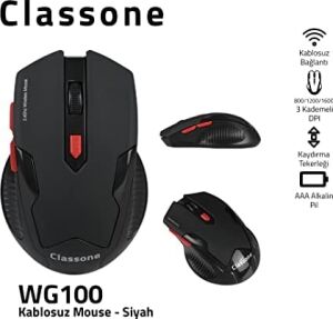 Classone WG100 Gaming Serisi Kablosuz Mouse, Siyah