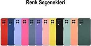 Galaxy A12 ile Uyumlu Kapak Içi Kadife Kamera Korumalı Lansman Silikon Kılıf - Siyah