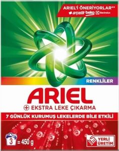 Ekstra Leke Çıkarma Renkliler Toz Çamaşır Deterjanı 450 Gram 3 Yıkama