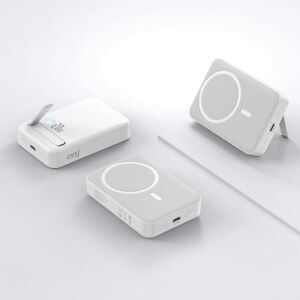 10000MAH Magsafe Powerbank Standlı PD20W Taşınabilir Kablosuz Hızlı Şarj Cihazı Beyaz