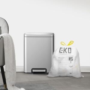 Eko Kolay Dağıtım Rulosu 80 Adet Ekstra Güçlü Ipli Küçük Çöp Torbası, 4 Galon Çöp Torbası (10-15L) 1 Paket Beyaz, Kod C