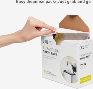 Eko Kolay Dağıtım Rulosu 80 Adet Ekstra Güçlü Ipli Küçük Çöp Torbası, 4 Galon Çöp Torbası (10-15L) 1 Paket Beyaz, Kod C