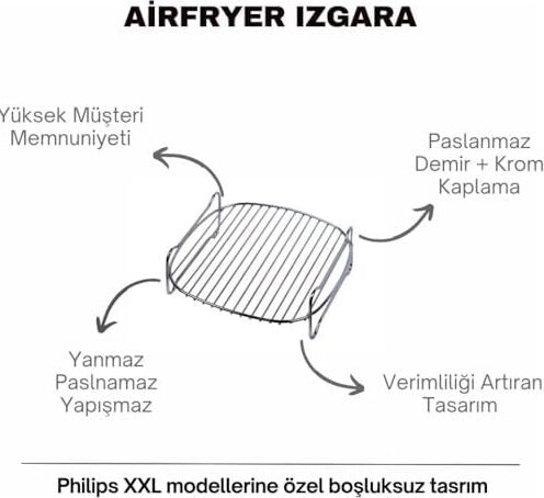 Airfryer Izgara Aparatı, Fritöz Aksesuarı, Airfryer Izgara Teli Xxl Model Uyumlu