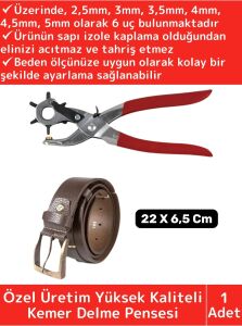 Özel Üretim Yüksek Kaliteli Delik Uç Açıcı Ayarlanabilir 6 Farklı Uçlu Metal Kemer Delme Pensesi