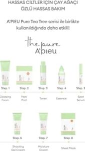 A'pıeu Yağlanma ve Akneye Eğilimli Ciltlere Nem Veren Yaprak Maske A'pıeu The Pure Tea Tree Sheet Mask