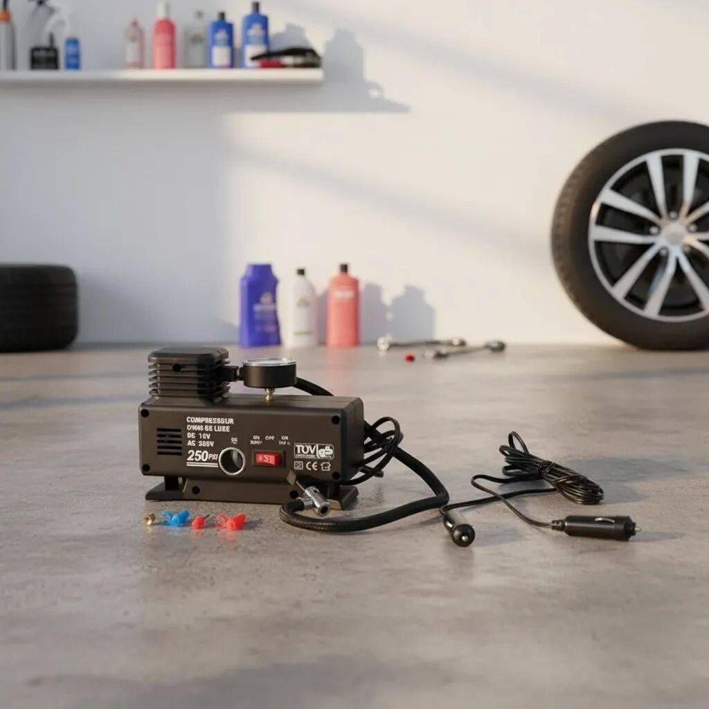 250 Psı Oto Hava Kompresörü - 220V ve 12V Uyumlu Yol Yardım Lastik Şişirme Pompası