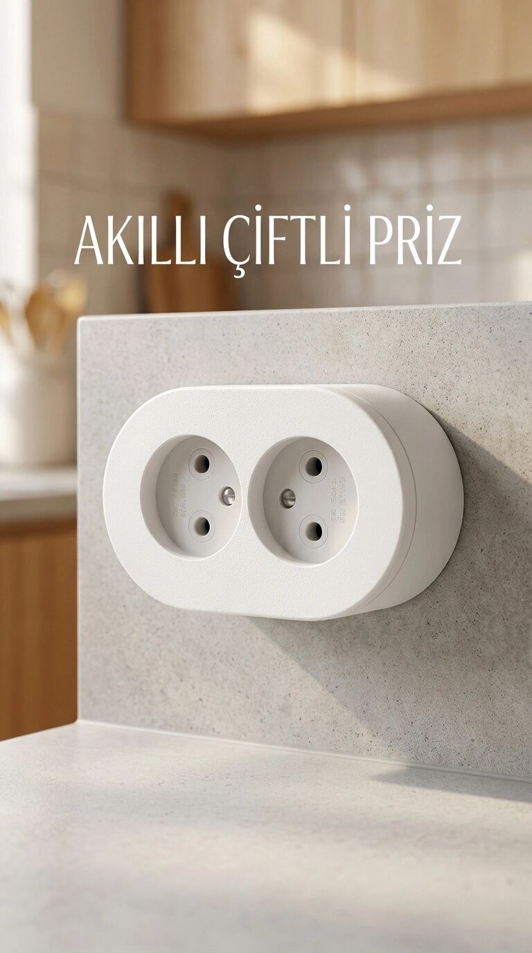 Ikili Beyaz Topraklı Priz Sıva Üstü Duvar Kullanımı