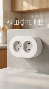 Ikili Beyaz Topraklı Priz Sıva Üstü Duvar Kullanımı