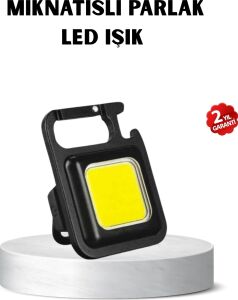 USB Type-C Şarjlı Mini Fener – Manyetik, Katlanabilir ve Şişe Açacaklı Tasarım