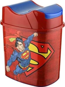 Superman Lisanslı 5.5 Litre Hazneli Çocuk Odası Çöp Kovası