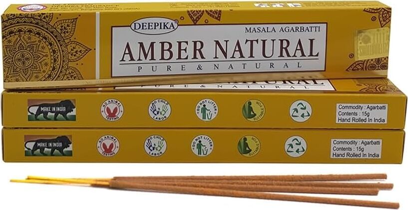Deepika Masala Agarbatti || Pure & Natural Incense Tütsü Çubukları || (Amber Natural (Doğal Amber))