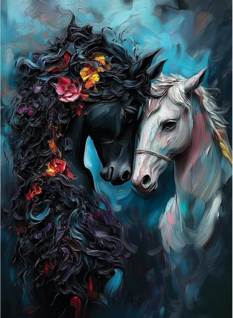 Puzzle - Siyah BEYAZ,1000 Parça Puzzle, #1199