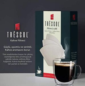 Trescol Kahve Filtresi 4 Numara (Büyük Boy) Beyaz Kağıt 3X100 300&APOS;LÜ Paket