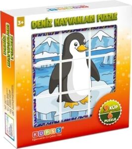 Deniz Hayvanları 3D Puzzle - 9 Küp 6 Yapboz