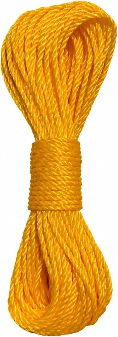 20 Metre Sarı Naylon Ip 3 Mm, Çok Amaçlı Dayanıklı Çamaşır Ipi, Kamp Bahçe Balkon Hamak ve Taşıma Sabitleme Ipi, Dayanıklı Çamaşır Ipi Kalın, Asma Ipi Güçlü Halat Ip, Sağlam Ip, Kaliteli