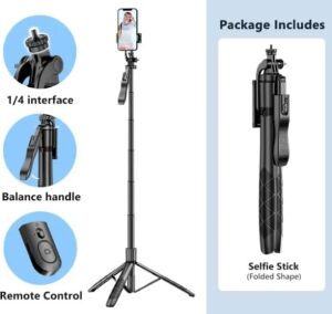 Profesyonel Tripod ve Selfie Çubuğu L16 Bluetooth Uzaktan Kumandalı 153 cm Cep Telefonu Yüksekliği Ayarlanabilir Masaüstü Portatif Taşınabilir Iç Dış Mekan Evde Tatilde Kampda Kullanım Uygun