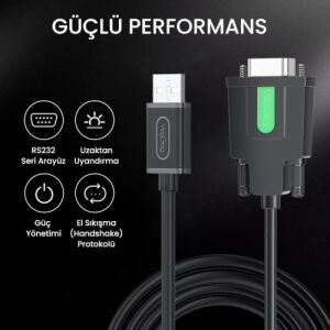 USB 2.0 To RS232 Db9 PL2303 Chip Dönüştürücü Adaptör Kablo 1.5 Metre