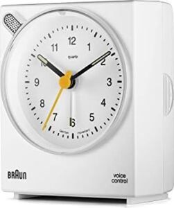 Kahverengi BNC004WHWH Ses Kumandalı Alarm, Klasik Tasarım, Beyaz