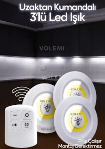 Aksu Volemi LED Işık Uzaktan Kumandalı Kontrol Set Of 3 V-3+1