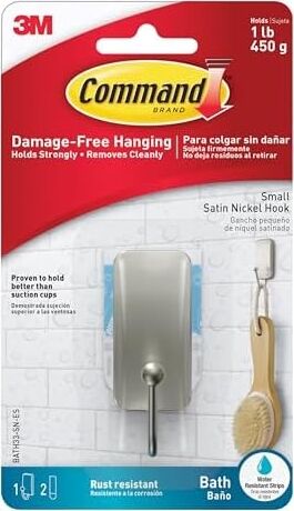 Command BATH33-SN-ES Banyo Kancaları, 1 Paket, Saten Nikel