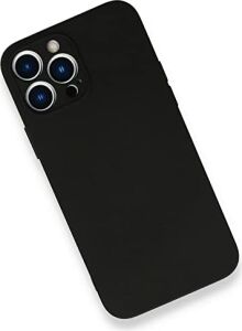 & Aksesuar iPhone 14 Pro Max ile Uyumlu Içi Kadife Lansman Lens Korumalı Silikon Kılıf Şok Emici Full Kasa Koruma Sağlayan Kılıf (Siyah)