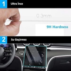 Opel Mokka ile Uyumlu 2025 10 Inç Multimedya ve Dijital Gösterge Panel 9h Nano Ekran Koruyucu 2li Set