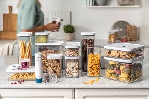 Fresh & Save Cube Vakumlu Saklama Kabı 3m, 21 Santimetre, Şeffaf Akdeniz Mavisi