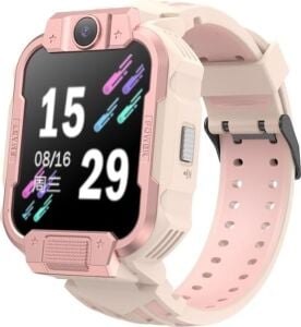 W2215A F1 Max Çift Kameralı Akıllı Çocuk Saati Pembe
