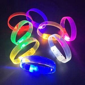 3 Modlu Pilli LED Işıklı Esnek Parti Bilekliği Mavi